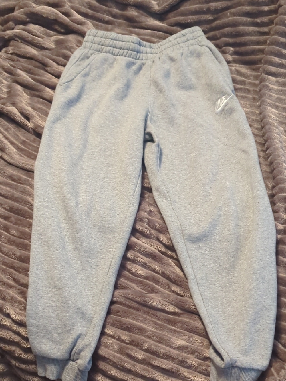Nike Kids Light Gray Fleece Joggers
